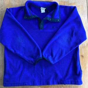 VTG LL Bean 1/4 Snap Fleece Pullover Women Large Purple Freeport Maine USA 90s